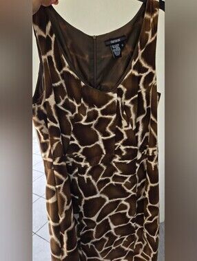 Chapter One Brown and Cream Giraffe-Print Sleeveless Tunic